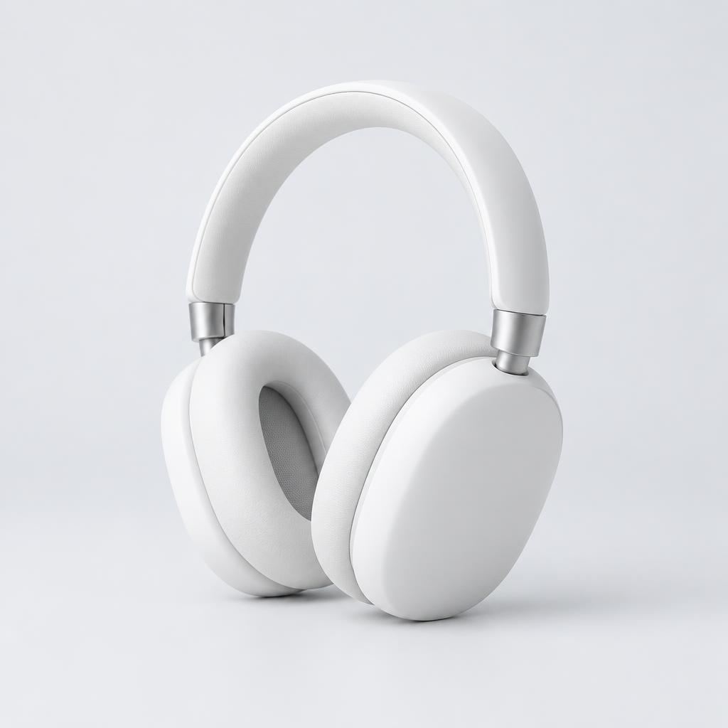 White wireless headphones imported into the catalog